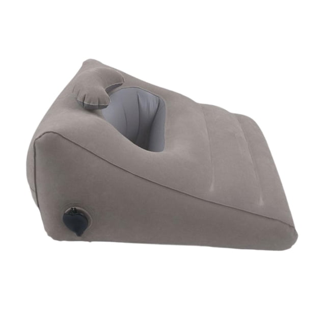 Almohada de cuña de viaje, almohada de cuña inflable, almohada de cama de inflado y deflación rápida, almohada de cuña soplada para lectura en el con bolsa de almacenamiento