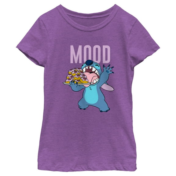 Girl's Lilo & Stitch Sweet Tooth Stitch  Graphic Tee Purple Berry Small