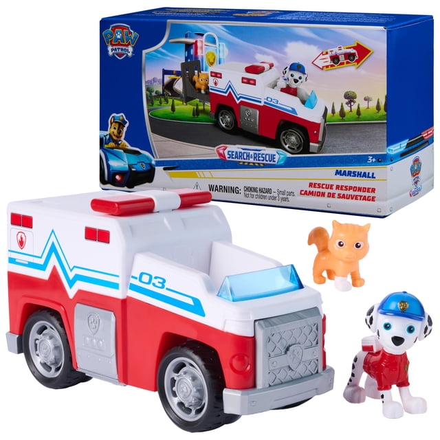 Vehículo de juguete Paw Patrol Search & Rescue Marshall con 2 figuras