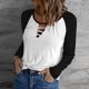 thumbnail image 2 of Camisas Para Mujer Casual Erógeno Gradiente Estampado Regular Cuello Redondo Mujer Manga Larga Top Odeerbi ODB128510, 2 of 5