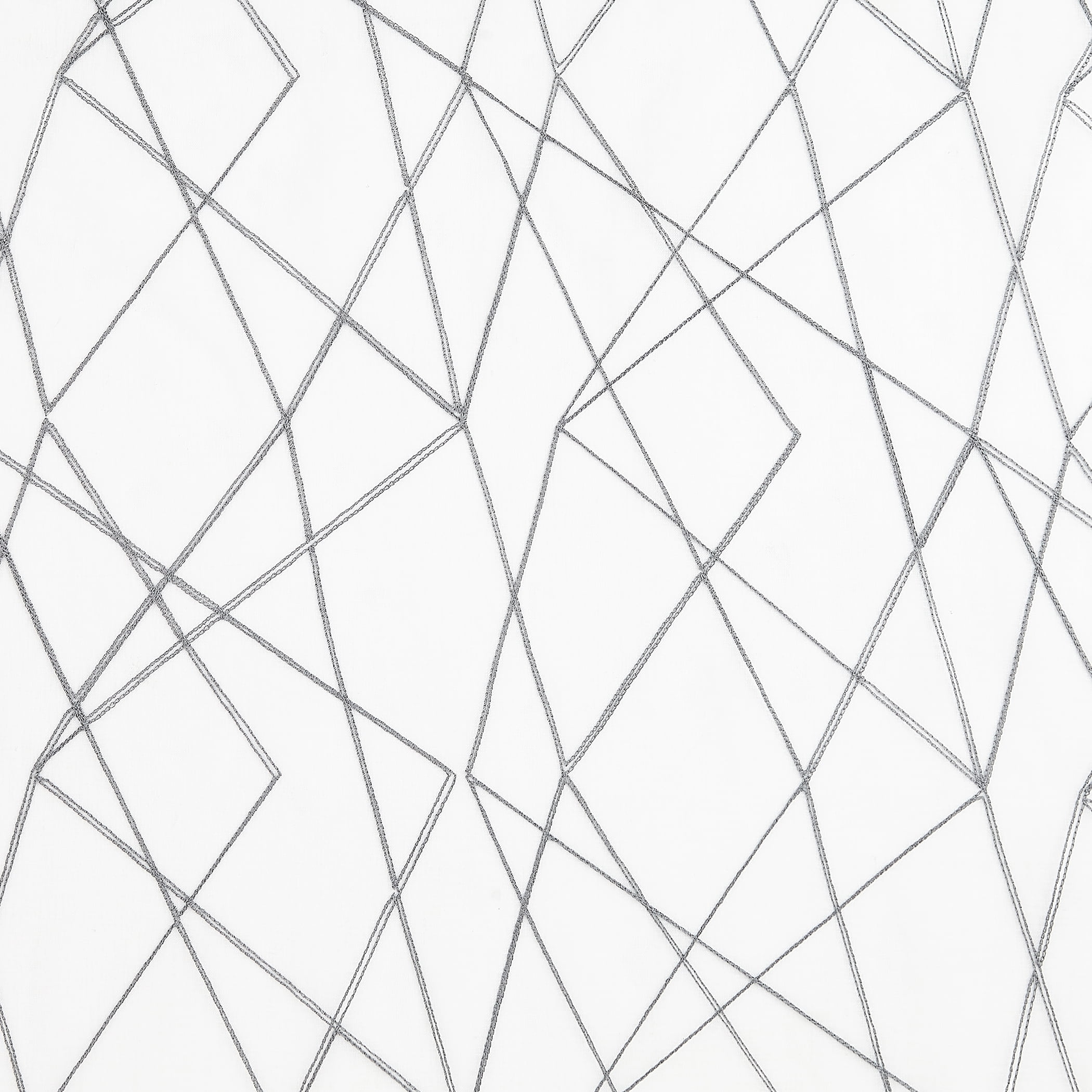 No. 918 Abstract Geometric Embroidery Semi-Sheer Rod Pocket Curtain Panel, 50" x 96", Gray