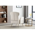 thumbnail image 2 of Luccalily Accent Velvet Wingback Sofa Chair,Upholstered Leisure Accent Living Room Chair,High Wingback Comfy Armchair with Golden Metal Legs,Mid-Century Modern Velvet Chair for Living Room, Bedroom, 2 of 11