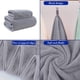 thumbnail image 5 of Juego de toallas de baño de lino suave | 1 toalla de baño y 1 toallita | Toallas de secado rápido y alta absorción para adultos | Baño, gimnasio y playa, 5 of 6