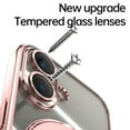 thumbnail image 4 of for iPhone 16 Plus Magnetic Clear Case with All-inclusive Camera Lens Film [Compatible with MagSafe] Shockproof Plating Anti-yellowing Transparent Ring Kickstand Slim Phone Case,Rosegold, 4 of 7