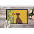 thumbnail image 2 of Summer Sunflowers Natural Ear Red and Tan Doberman Pinscher Indoor or Outdoor Mat 24x36 36 in x 24 in, 2 of 7