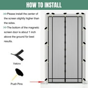 Sanmadrola Magnetic Screen Door Instant Mesh Curtain Self Sealing Magnets Curtain Works With Pets, Sliding Door, Front Doors Tailorable Curtain 39x86, Black