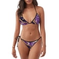 thumbnail image 1 of Fotbe Purple Gold Marble Swirls Traje de Baño para Mujer de Dos Piezas – Bikini Sexy de Tirantes Tipo Halter con Diseño Triangular, 1 of 6