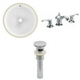thumbnail image 1 of 15.25-in. W CUPC Round Bathroom Undermount Sink Set In White - Chrome Hardware - Overflow Drain Incl. AI-13023, 1 of 8
