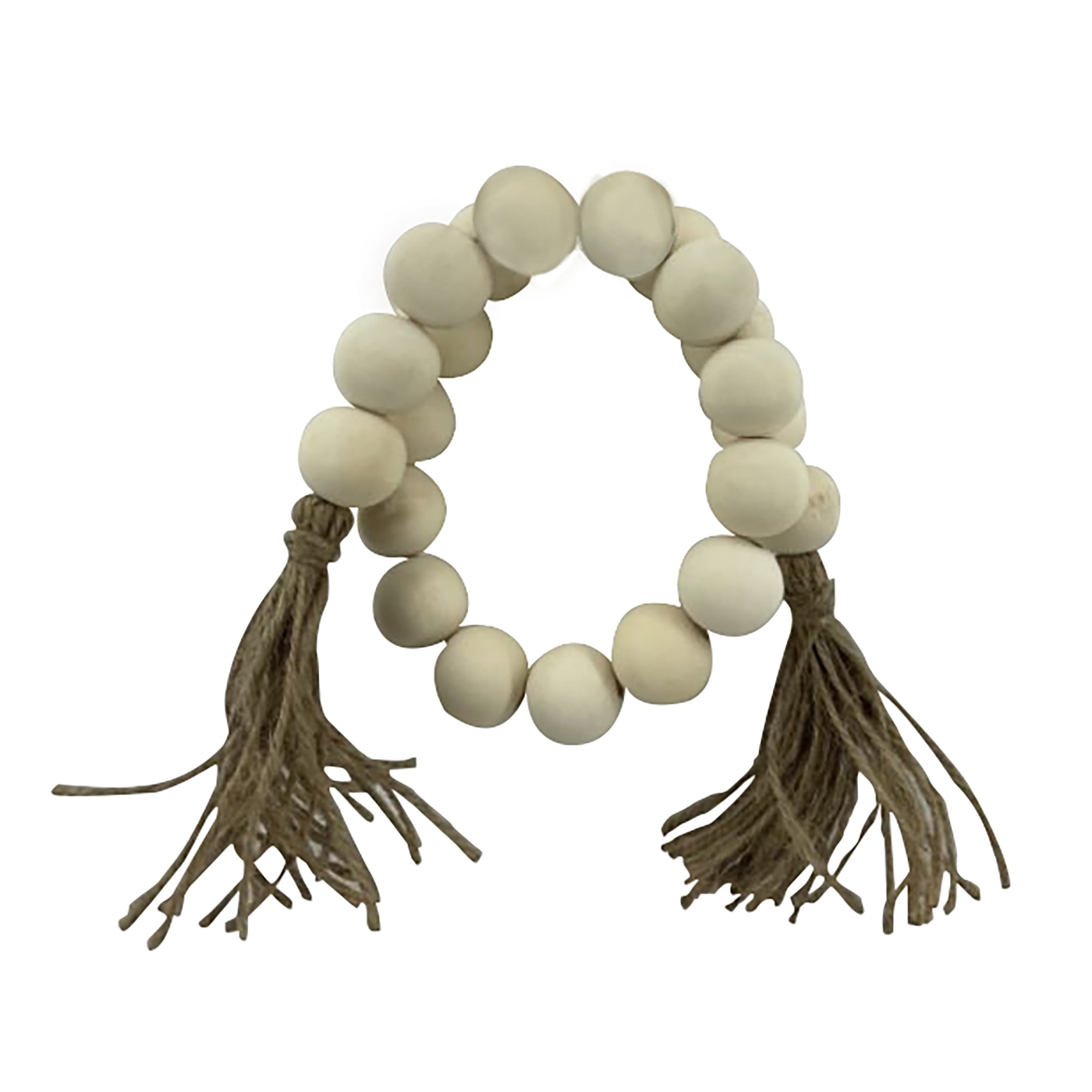 (3 pack) Mainstays Indoor Oriental Minimalist Tabletop Home Décor Made of Wood Color White 1" Beads