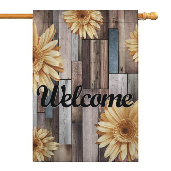 Spring Summer Sunflower Garden Flag 28x40 Inch Double Side for Outdoor Courtyard Garden Decor Flowers Welcome Holiday Flag for Outside Decoration