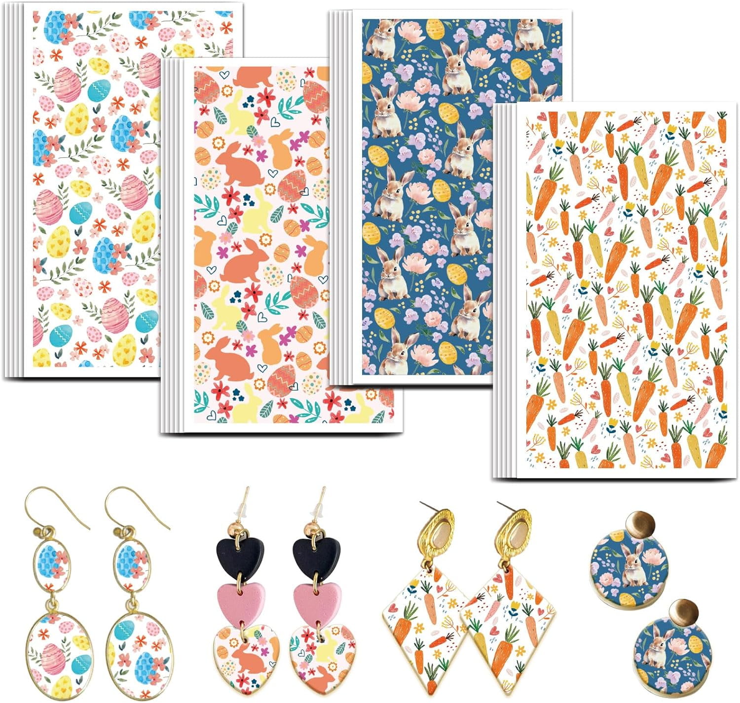Whaline 20 Stück Retro Ton-Transferpapier – Smiley & Gänseblümchen, 11,9x7,1 Cm | Für Schmuck & DIY