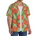 thumbnail image 2 of Uemuo Hand Drawn Strawberry Pattern Cotton Linen Short Sleeve Shirts,Casual Lightweight Button Down Shirts,Vacation Beach Summer Tops-3X-Large, 2 of 7