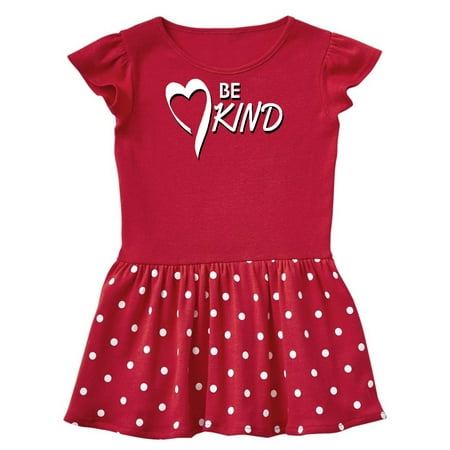 

Inktastic Be Kind with Heart Ribbon in White Text Gift Toddler Girl Dress