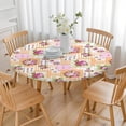 thumbnail image 3 of Pioneer Flower Floral Print Pattern Round Fitted Tablecloth with Elastic Edge,Dining Table Cover Waterproof,Outdoor Round Tablecloth for Camping,Dining,Indoor and Outdoor, 3 of 7