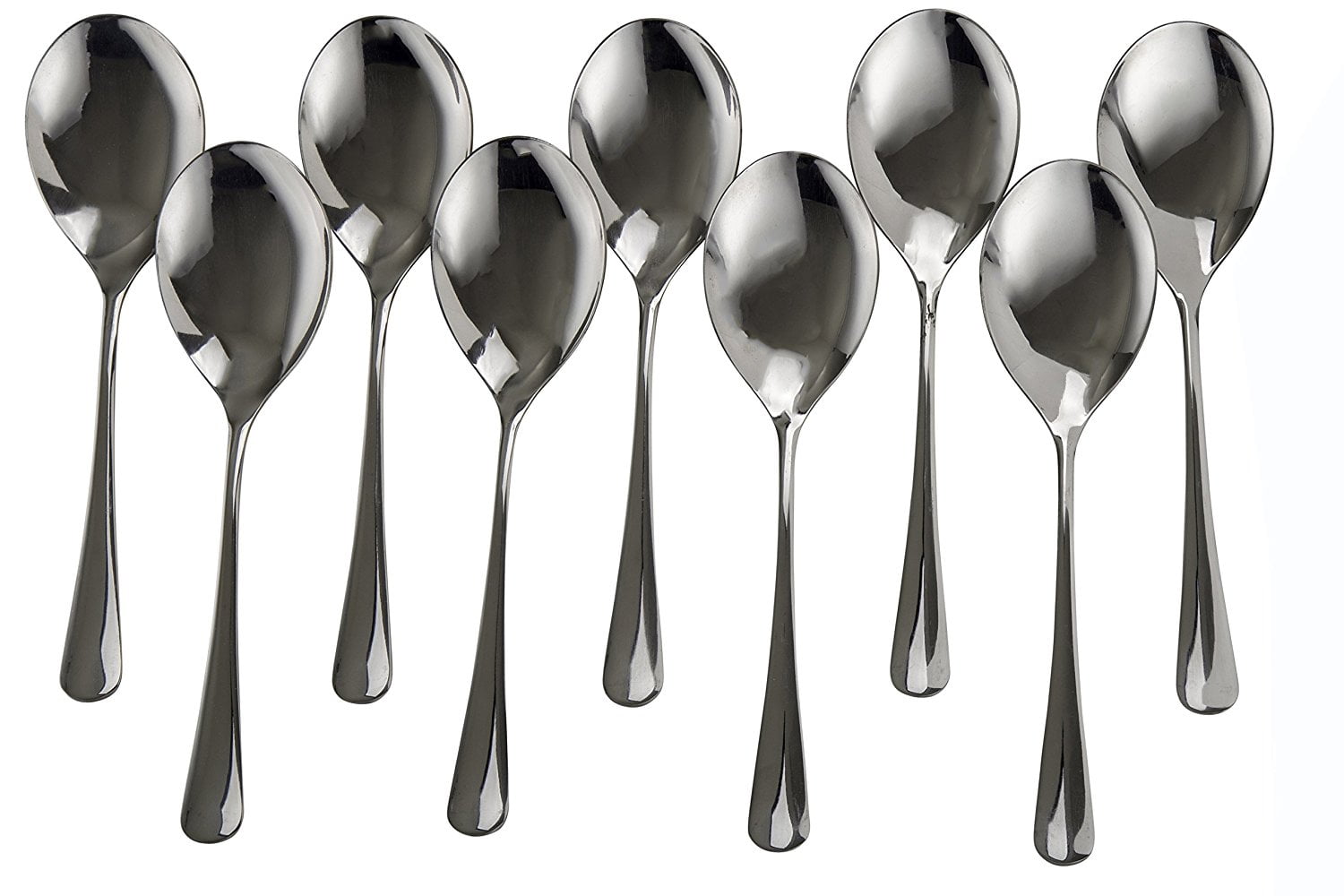 Set of 2 Stainless Steel Large Serving Spoon Buffet & Banquet Style High Polish Finish By Kitchen Winners 10 inch 