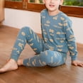 thumbnail image 6 of Hessimy Toddler Boys Girls Spring Summer Cozy 2Pcs Long Sleeve Soft Warm Sleepwear Pajamas Tops Pants Set(Light Blue,9-10 Years), 6 of 7
