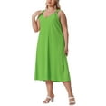 thumbnail image 4 of Agnes Orinda Women's Plus Size Summer Dress V Neck Sleeveless Sundresses Casual Maxi Tank Dresses 3X Grass Green, 4 of 6