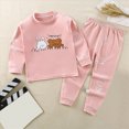 thumbnail image 2 of TOWED22 Toddler Girl Boy 2pcs Long Sleeve Sweatshirt Tops and Pants Set Graphic Print Fall Winter Clothes Casual Outfits Clothing(Light Pink,3-6 M), 2 of 6