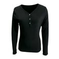 thumbnail image 4 of Ailaofu Ladies' Casual Fashion Solid Color V-Neck Long Sleeve Base Layer Top - Essential for Layering in Spring & Fall, 4 of 7