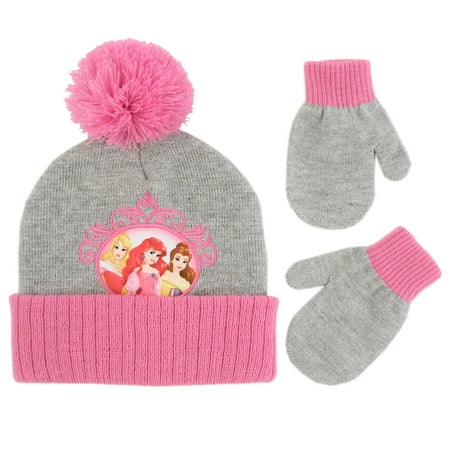 Disney Princess Hat and Mittens Cold Weather Set, Toddler Girls, Age 2-4