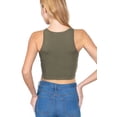 thumbnail image 4 of ShezPretty Women's Basic Sleeveless Halter Neck Tank Crop Top (Medium, Olive), 4 of 5
