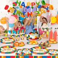 thumbnail image 7 of Building Blocks Birthday Party Supplies-133pcs Building Blocks Party Tableware Set-Building Block Party Plates Napkins Tablecloth Banner etc Colorful Building Block Party Supplies for Kids Boys/Girls, 7 of 7