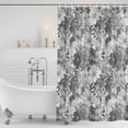 thumbnail image 3 of Spring Floral Shower Curtain, Waterproof Shower Curtains for Bathroom, Retro Country Flowers Leaves Botanical Gray Washable Fabric Bathtub Curtain Set Bath Decor with 12 Hooks 48"x72", 3 of 8
