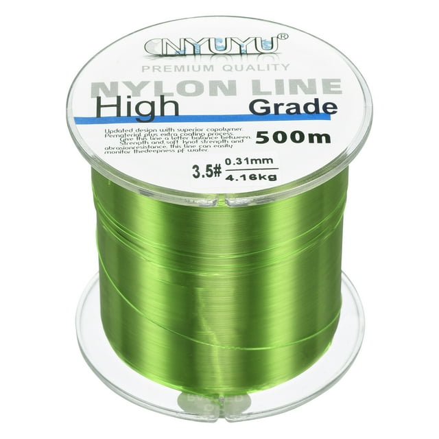 Uxcell 547Yard 10Lb Fil de Pêche en Nylon Monofilament Enduit de Fluorocarbone Vert Pâle