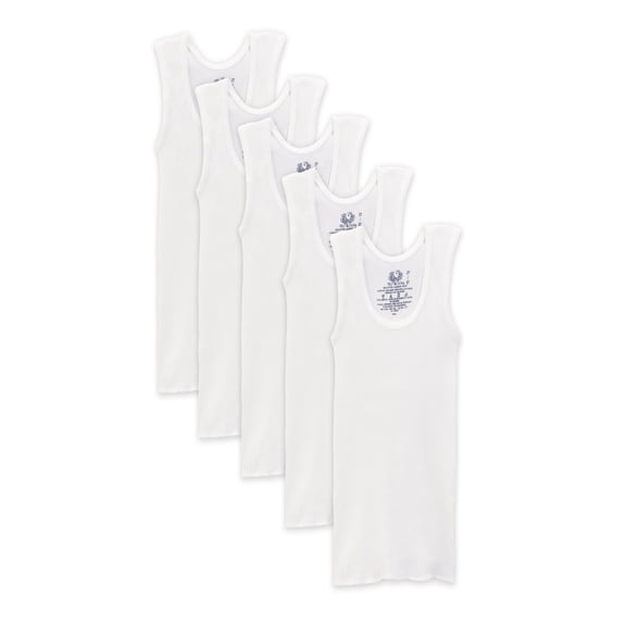 Fruit of the Loom Toddler Boy Tank Undershirts, 5 Pack, Sizes 2T-5T