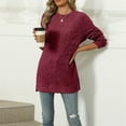thumbnail image 6 of Texiao Sweaters for Women,Women's 2025 Loose Crew Neck Long Sleeve Basic Knit Pullover, 6 of 9