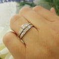 thumbnail image 3 of 1.00 Carat (ctw) 10K White Gold Round Princess & Baguette Cut Diamond Ladies Bridal Engagement Ring Set 1 CT, 3 of 4