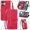 Red, variant on Case for iPhone 14 Pro,Magnetic Leather Wallet Card Pocket Zipper Case Kickstand Cover with Wrist Strap for iPhone 14 Pro 6.1-inch,Blue
