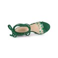 thumbnail image 4 of BLISSFUL STEP Women's Sandals Stiletto Heels Polka Dots Clear Strap Lace up Sandals Green 6, 4 of 7
