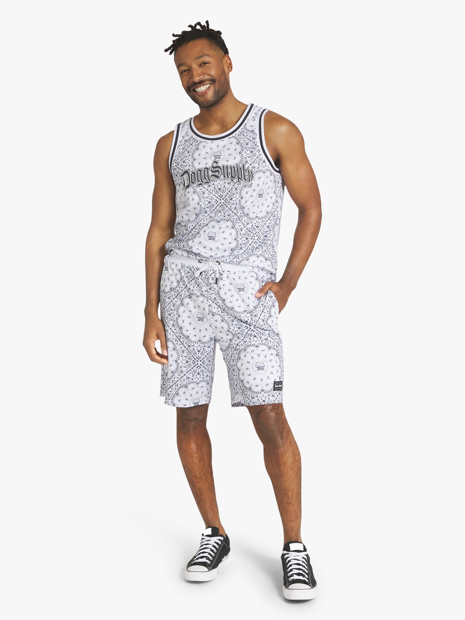 Dogg Supply by Snoop Dogg Big Men's Bandana Print Mesh Tank, Sizes 4XL - 5XL