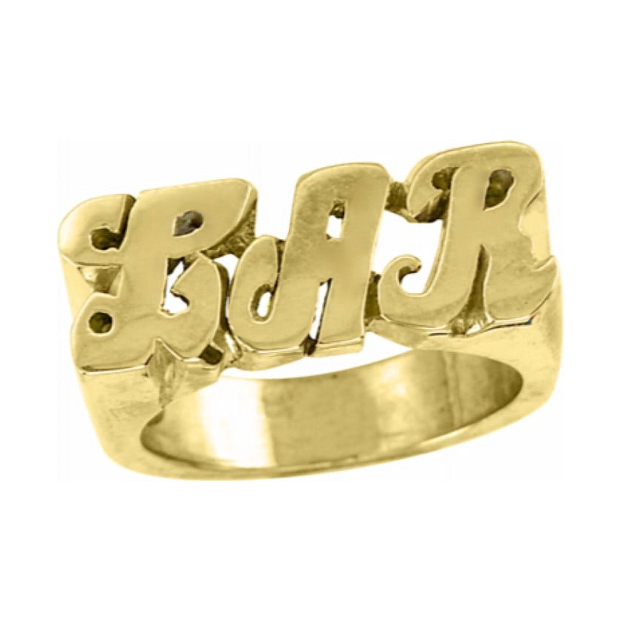 Personalized Initial Ring - Name Ring Unisex Script Style 6mm 14K Yellow or 14K White Gold. Special Order, Made to Order. PLR017Y