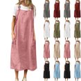 thumbnail image 1 of WRKEKC Robes d'Été Décontractées pour Femmes, Robe T-Shirt pour Femmes, Robe d'Été Tendance pour Femmes pour les Vacances, Couleur Unie, Sans Manches, Ajourée, Midi, de Fête, de Plage, 1 of 7