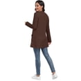 thumbnail image 7 of JWD Women's Cardigan Open Front Lightweight Cardigan Long Sleeve Cardigans with Pockets Coffee L, 7 of 7