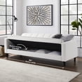 thumbnail image 4 of Loft Lyfe Swaine Leather Pu Sofa Bed Convertible Tufted With Storage, White, 4 of 10