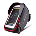 thumbnail image 1 of Bolsa impermeable para bicicleta, compartimento para teléfono móvil y accesorios, cubierta táctil ultrasensible, ranura para auriculares, resistente al agua, compatibilidad universal, fácil, 1 of 5