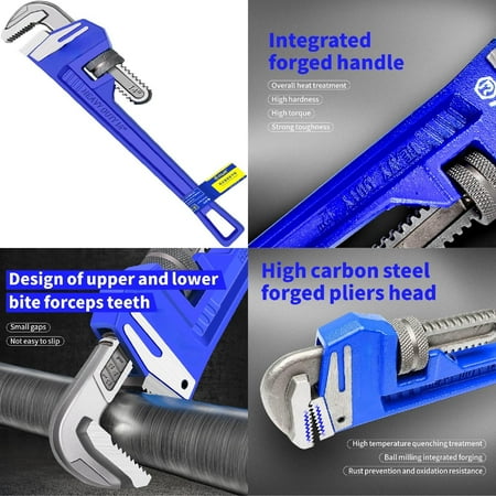

High-Quality Durable 14-inch Heavy Duty Straight Pipe Wrenches - Dependable and Reliable Plumbing Tool with Tight Bite Comfortable Non-Slip Grip and Easy Smooth Adjustments - Perfect fo