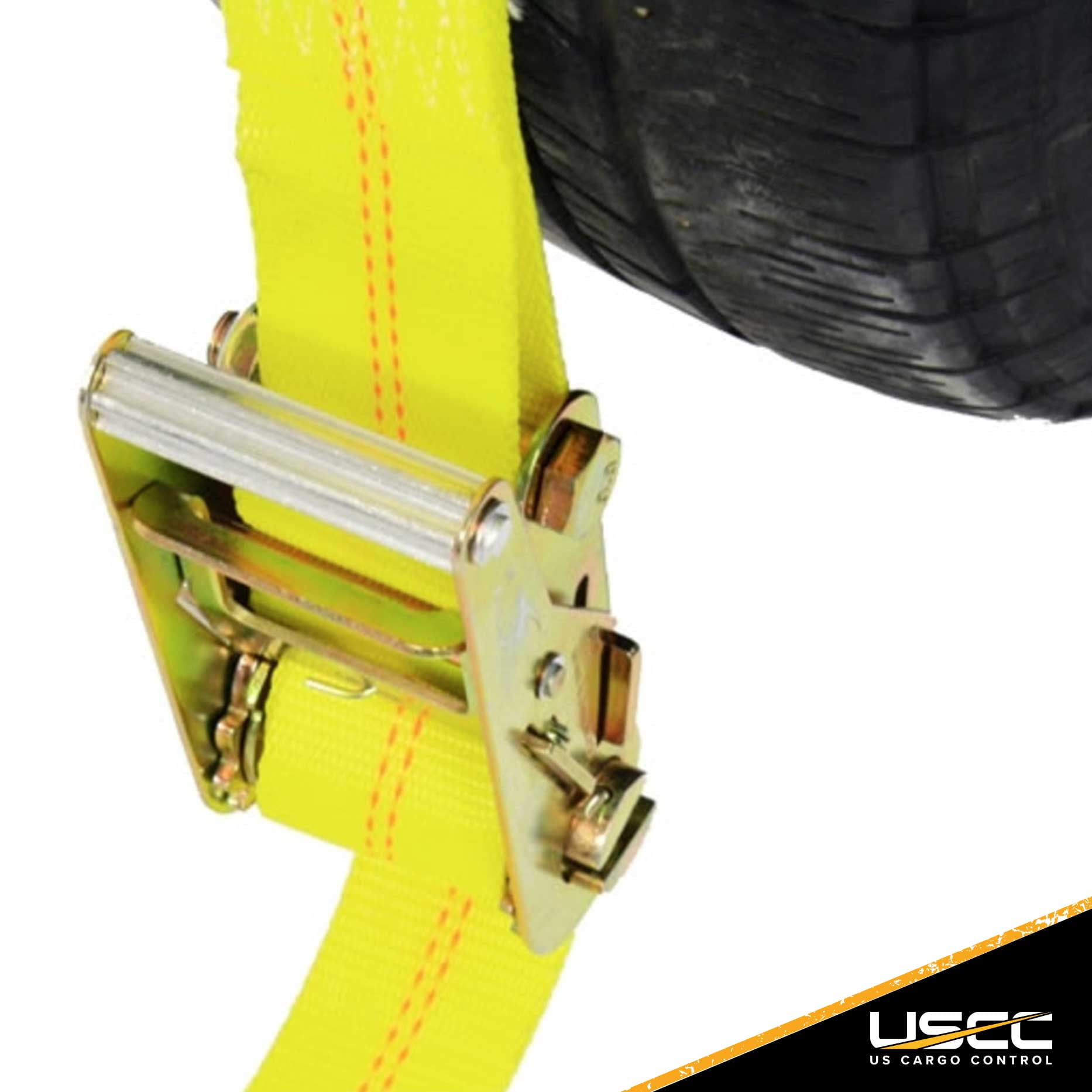 Wheel Strap w/ 3 Swivel J Hooks with 90 degree hook angle & Ratchet