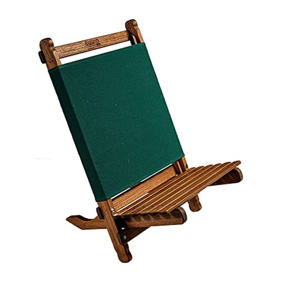 BYER OF MAINE, Pangean Lounger, Green, Durable Hardwood with Heavy Duty Polyester, Easy to Fold and Carry, Wooden Beach Chair, Camping Chair, Foldable Chair, Portable Chair, Pangean Furniture