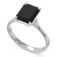 thumbnail image 2 of Diamond-Capitals 2.50 Carat Emerald Cut Black Onyx Gemstone Lovely Engagement Ring for Women Solid 18K White Gold Size 7.5, 2 of 8