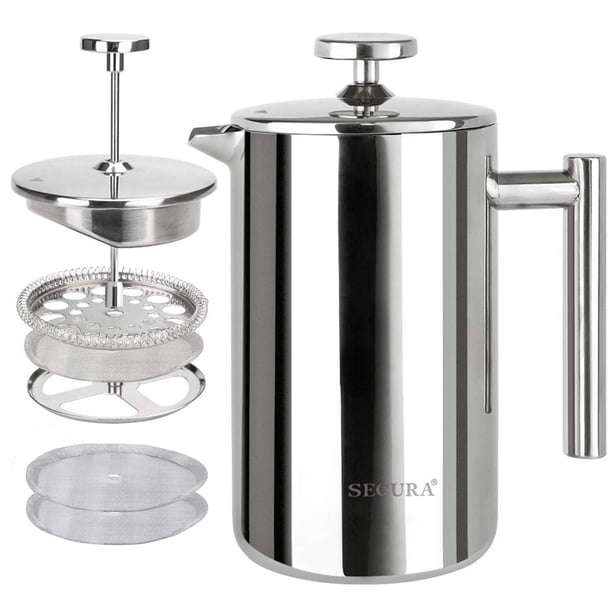 Cafetera de prensa francesa Secura 304 de acero inoxidable, 500 ml Secura NA