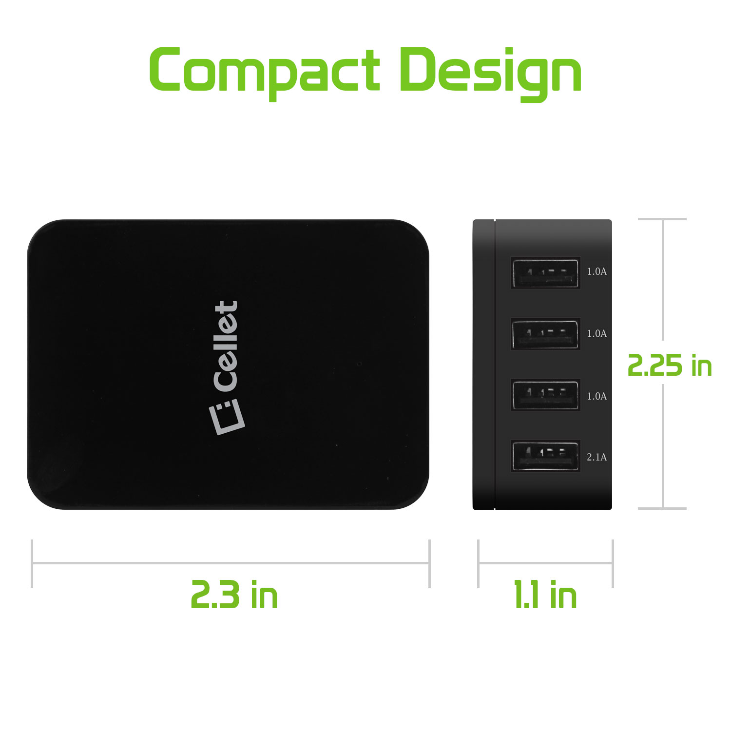 Cellet 5V / 25Watt (5.1Amp) 4Port USB Desktop Charging Station/Travel Wall Charger Black - image 4 of 9