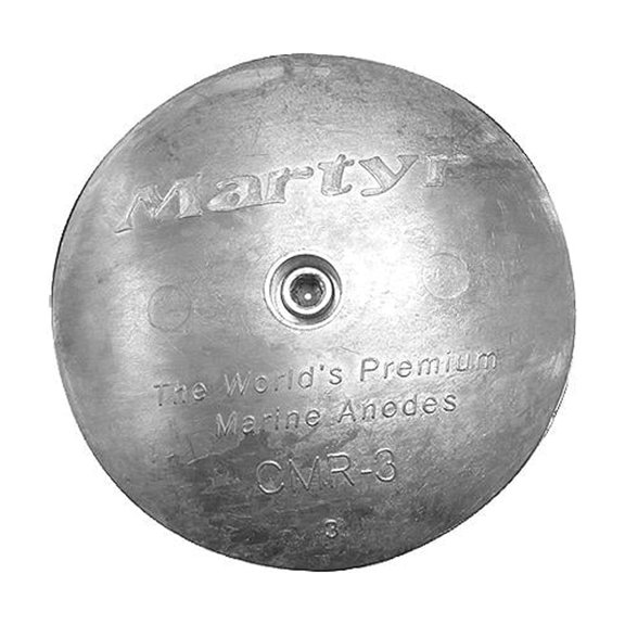 Martyr Rudder/Trim Tab Zinc Anode With Stainless Steel Slotted Head - CMR05S