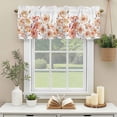thumbnail image 3 of Orange Morning Glory Flower Window Valance Curtain Floral Branch Leaves Rod Pocket Short Curtain for Living Room, Bedroom & Kitchen Window Decor 42x18in, 3 of 8