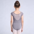 thumbnail image 3 of Girls' Solid Color Short Sleeved Round Neck Dance Practice Uniform Children's Jumpsuit in Medium and Large, 3 of 6