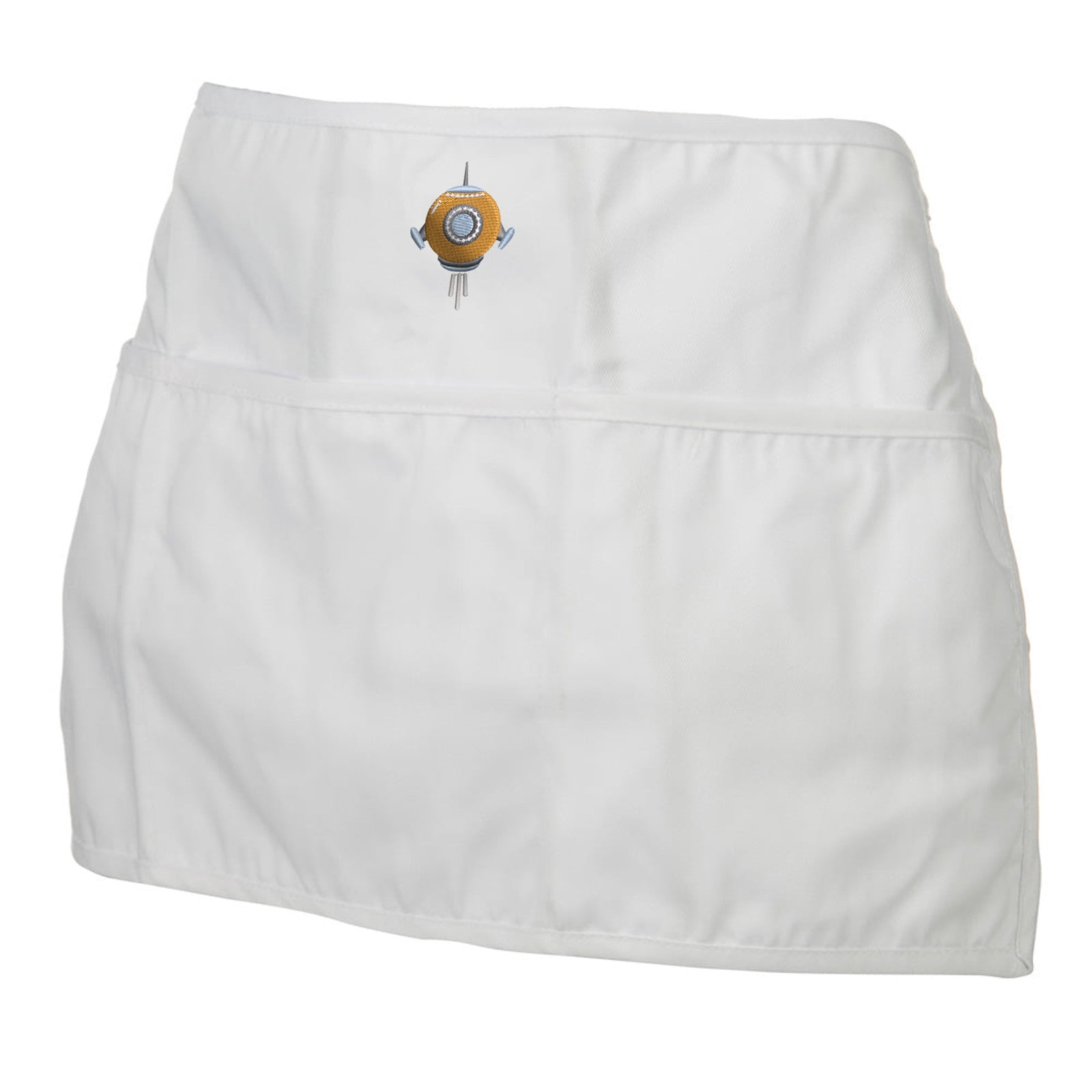 Spaceship Embroidered 3 Pockets Chef's Apron - White OSFM