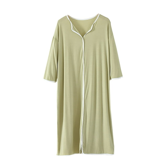 Amzcrzy Chemise de Nuit pour Femme Grande Taille à Manches Courtes, Chemises de Nuit en Dentelle, Robe de Sommeil Boutonnée, Tenue de Nuit Décontractée, Robe de Pyjama M-4TG